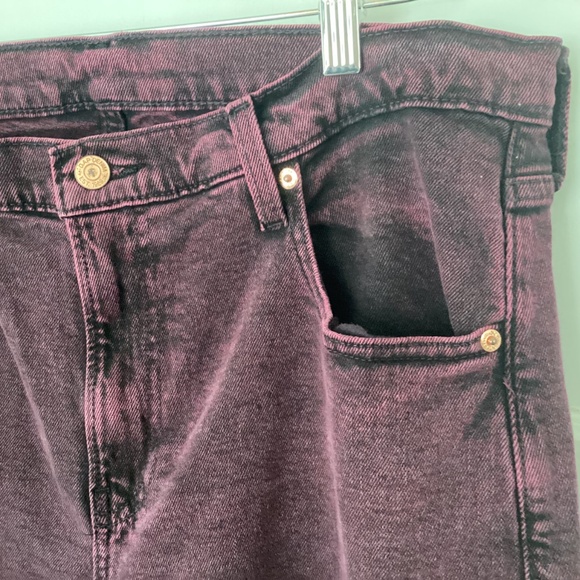 GAP High Rise Stride Wide-Leg Jeans Purple Red Size 32 14 Tall Fall Denim Wide - Picture 8 of 16